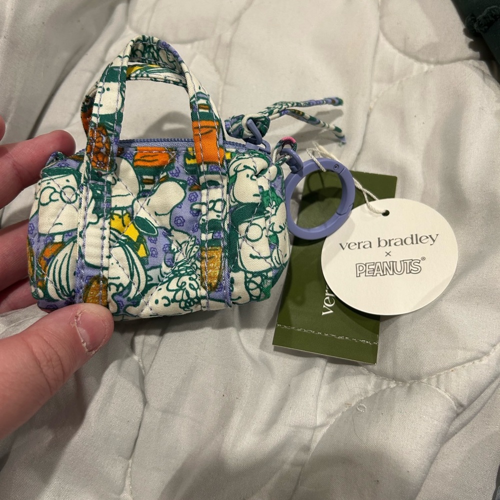 Vera Bradley x Peanuts Green and Purple Key & Card Holder